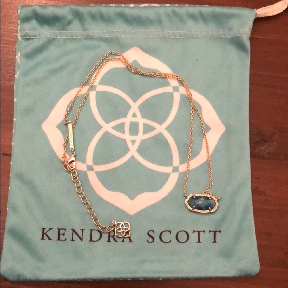 Kendra Scott Gold and Blue Pendant Necklace